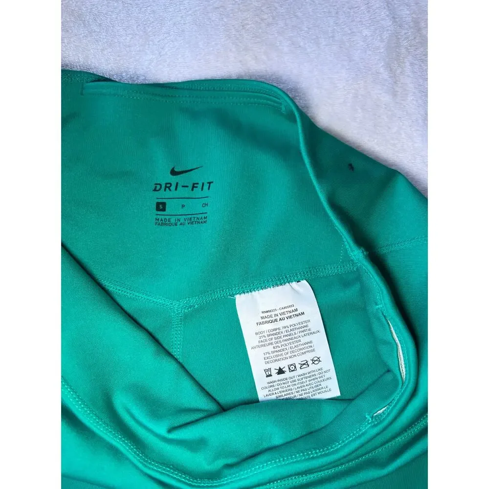 Nike Dri-FIT Bike Shorts Womens Small Teal Rainbow Side Athletic Athleisure